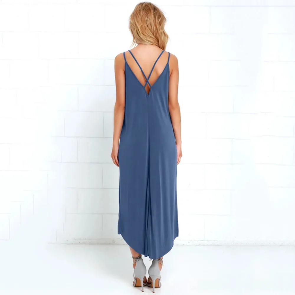 Женское летнее Boho Длинное Макси С АСИММЕТРИЧНЫМ ПОДОЛОМ Вечернее свободное