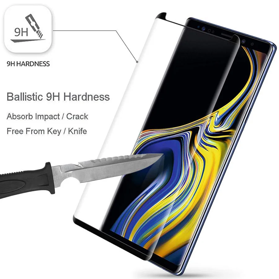 Для samsung Galaxy Note 9 Примечание 8 Экран протектор Стекло полное покрытие 3D закаленное