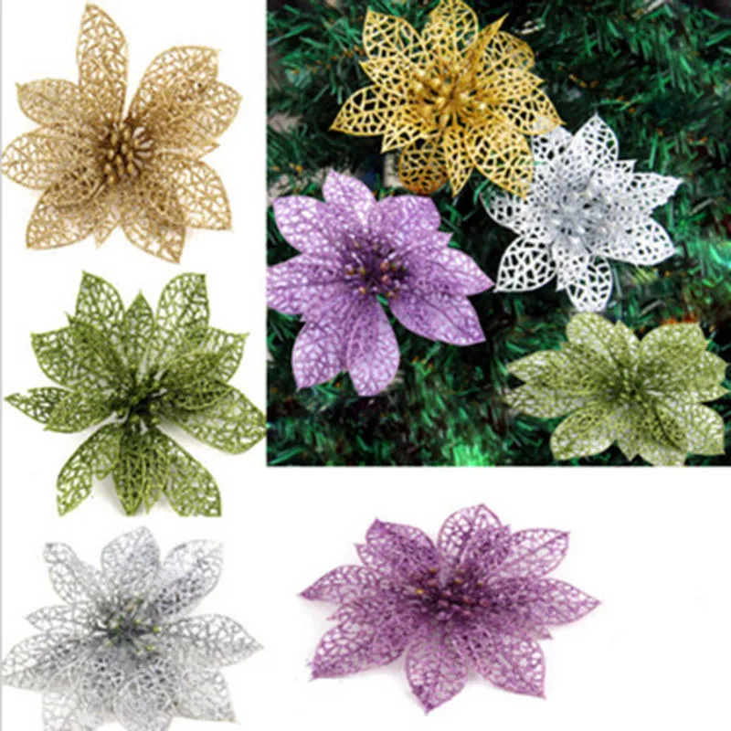 Fine 15CM 10PCS/LOT Flower Petals Hollow Flowers Artificial For Wedding Party Decorations Christmas Tree Decor Ornaments 9ZHH186 | Дом и сад