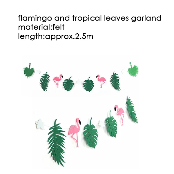 flamingo garland-1 Тропический попугай украшения счастливое лето баннер фото реквизит Фламинго Пальмовые Листья фонари овсянка гирлянда воздушный шар в форме ананаса Luau - Цвет: flamingo garland-1