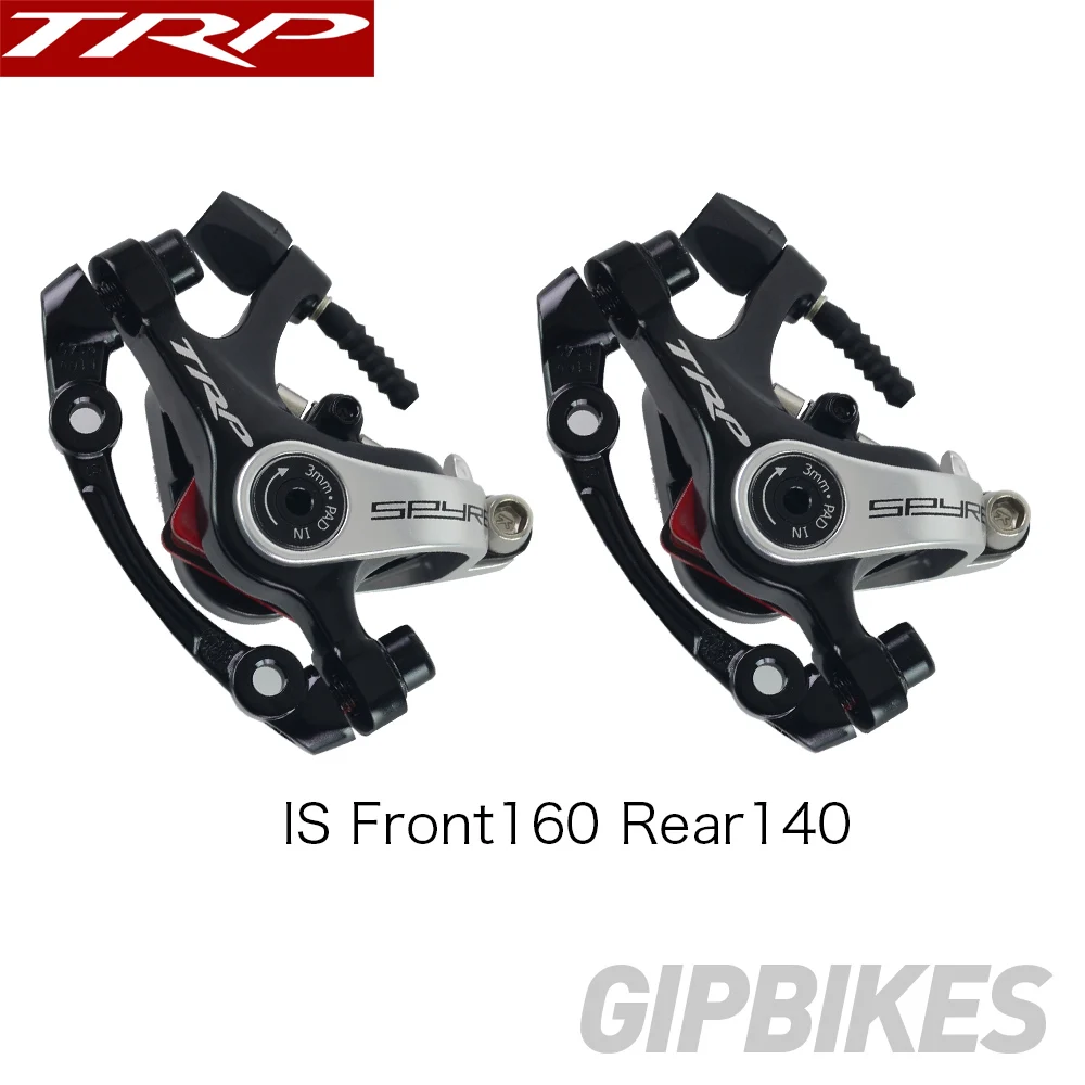 Front 160 Rear 140 TRP Spyre сплав механический дисковый тормозной суппорт TRP SPYRE суппорты передние/задние/пара w/или w/o 160 мм ротор с адаптером винты - Цвет: Front 160 Rear 140