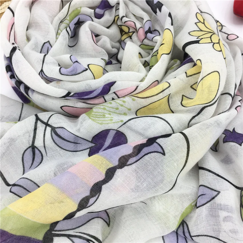Цветочные шарфы с кисточкой для женщин легкий мягкий хлопок шаль Wrap 90*180 см Oversize