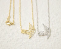 daisies hot new style collier femme flying bird choker gold silver plated cute origami swallow animal pendant necklace