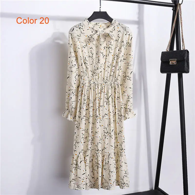 20 color Высокого сцены одет в лук A-line вечерние Для женщин одет в полном объеме манго с цветочным рисунком детское платье с цветочным принтом в богемном стиле женское платье vestidos - Цвет: 20 color