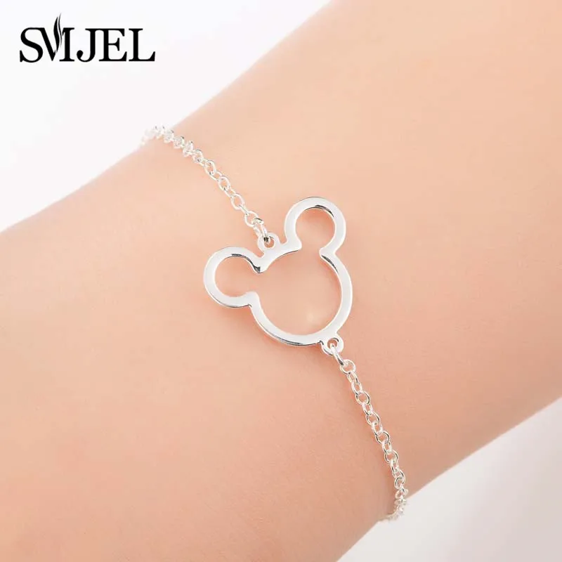 mickey bracelet SMJEL мультфильм замок Микки серьги из нержавеющей стали серьги с изображением животных детские подарки на вечеринку Модные женские аксессуары, бижутерия - Окраска металла: mickey bracelet