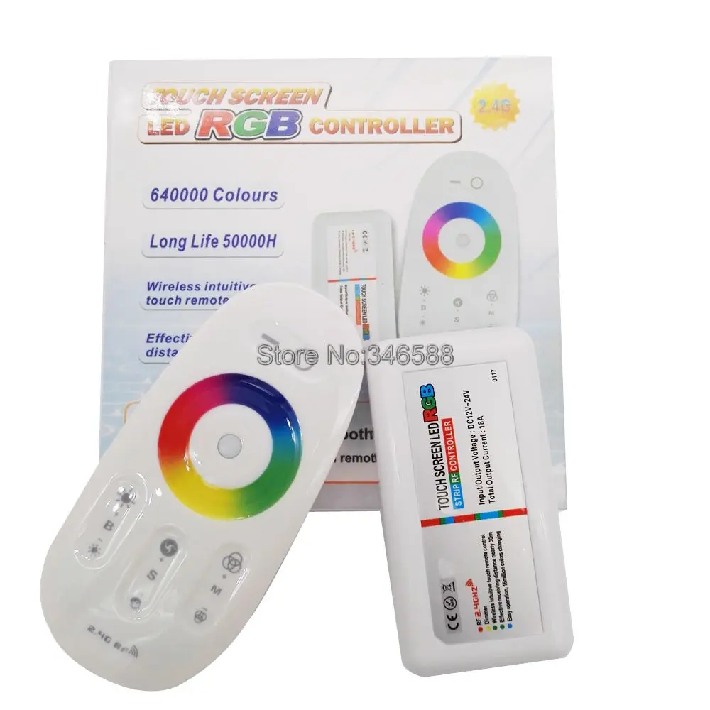 DC 12V 24V 2 4G RGB светодиодный Управление RF Беспроводной сенсорный пульт