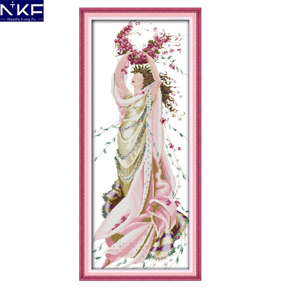 NKF набор для домашнего декора Набор вышивки крестиком с феей роз|cross stitch kits|cross