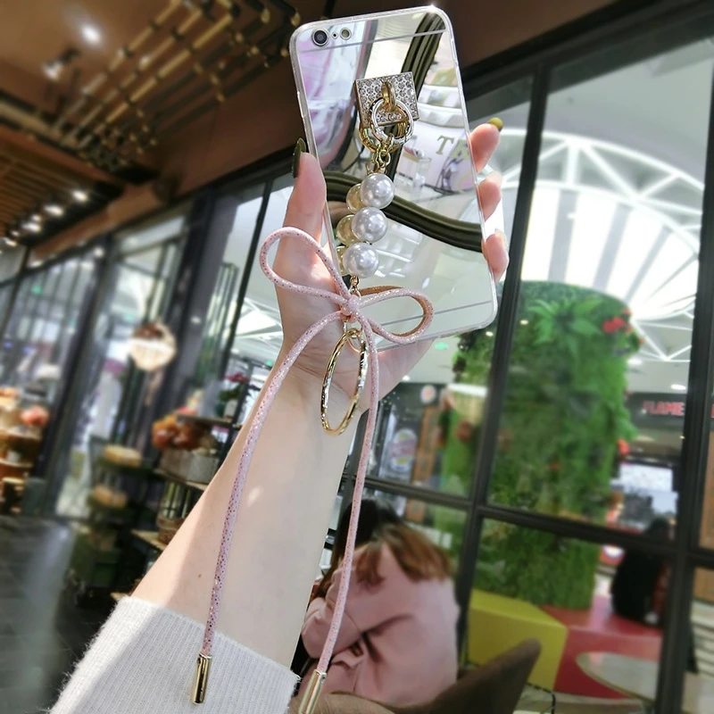 HOCAYU Cheap Mirror Anti Gravity Cases for Iphone 5 5s Se 6 6s 6plus 7 7plus 8 8plus Bowknot Crystal Buckle Soft TPU Back Cover |