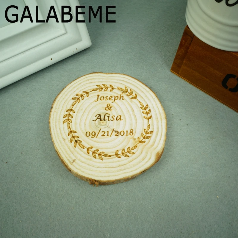 Galabeme 10 см индивидуальный заказ деревенская Свадебная деревянная бирка