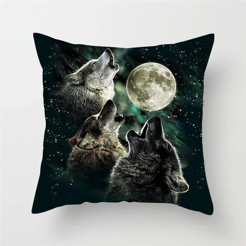 

Fuwatacchi 3D Painting Animal Cushion Cover Wild Wolf Dog Fox Decoration Throw Pillows Cover Sofa Home Decorative Pillows Case