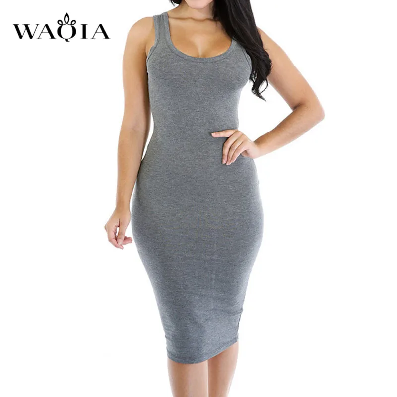 Waqia сексуальные платья Для женщин летнее платье без рукавов Карамельный цвет