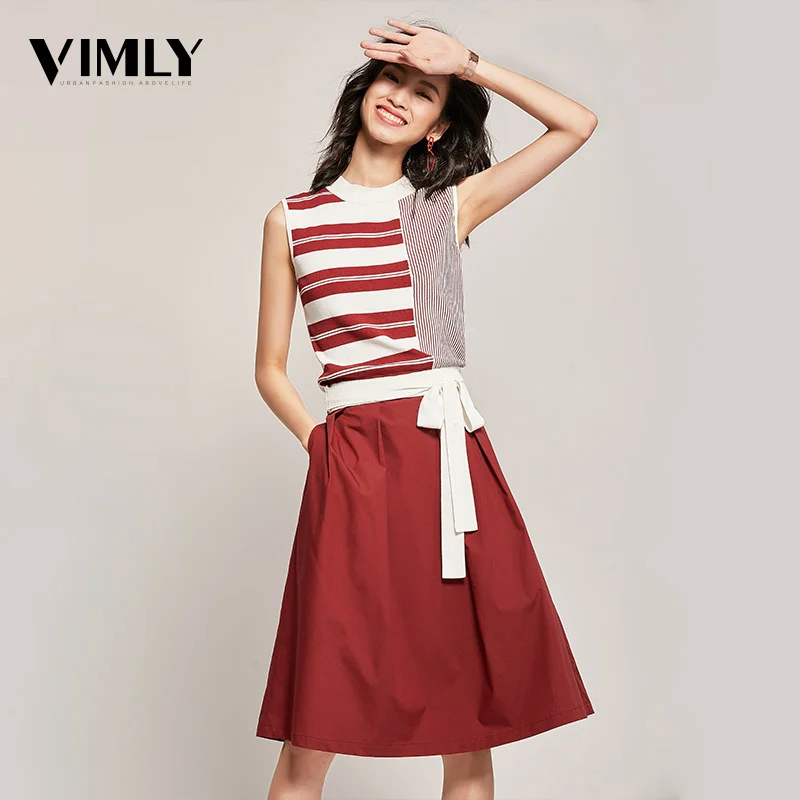 Комплект из двух предметов Vimly трикотажный топ на бретельках юбка повседневная в
