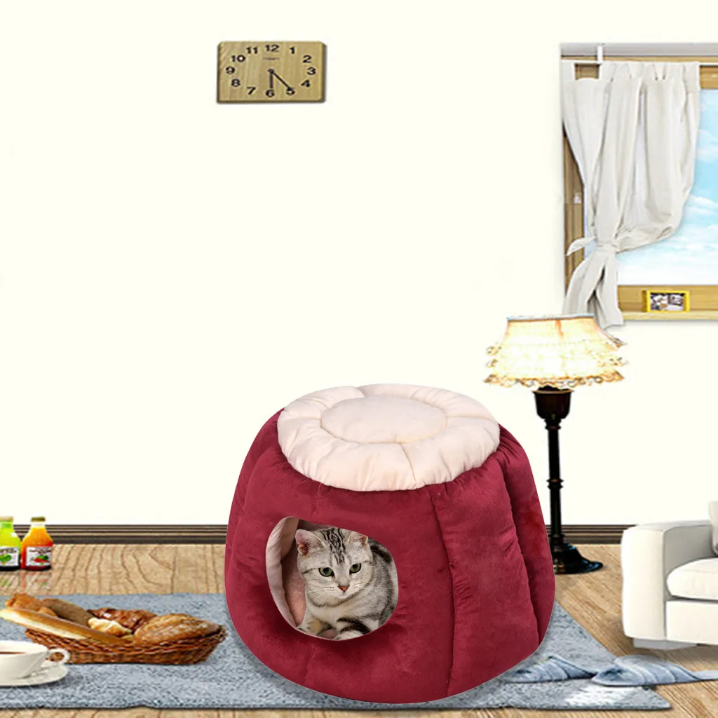 Cute Cat House Pet Bed Tent Kennel Indoor Puppy Mat Cave Supplies New 1.9 | Дом и сад