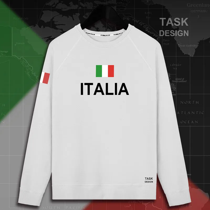 Italy Italia Italian ITA мужские пуловеры с капюшоном, толстовки с капюшоном, Мужская толстовка, новая уличная одежда, спортивная одежда, спортивный костюм, национальный флаг - Цвет: roundneck-white