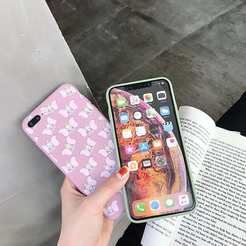 Милый мультяшный чехол для телефона Dumbo iPhone X XR XS Max 6 6S Plus мягкий силиконовый 7 8