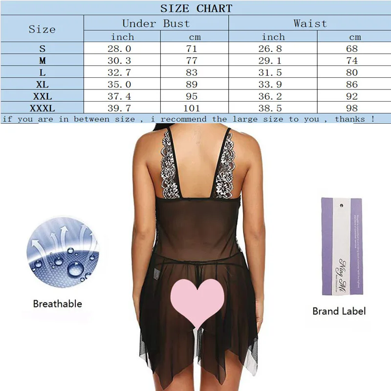 

NINGMI Sexy Lingerie for Women Open Front Babydoll Lace Floral Nightgown Thong Set Mesh HOt Chemise with String V Neck Sleepwear