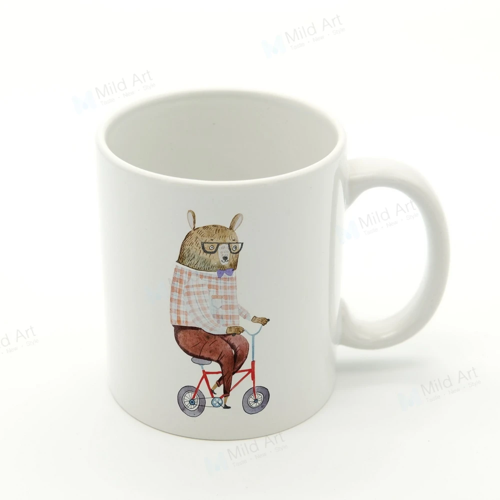 Кавайная Акварельная керамическая чашка для воды с жирафом лисой медведем