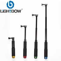 lightdow 19 inch 17 48cm extendable pole selfie stick handheld monopod with mount adapter for gopro 3 4 5 6 sjcam eken xiaoyi