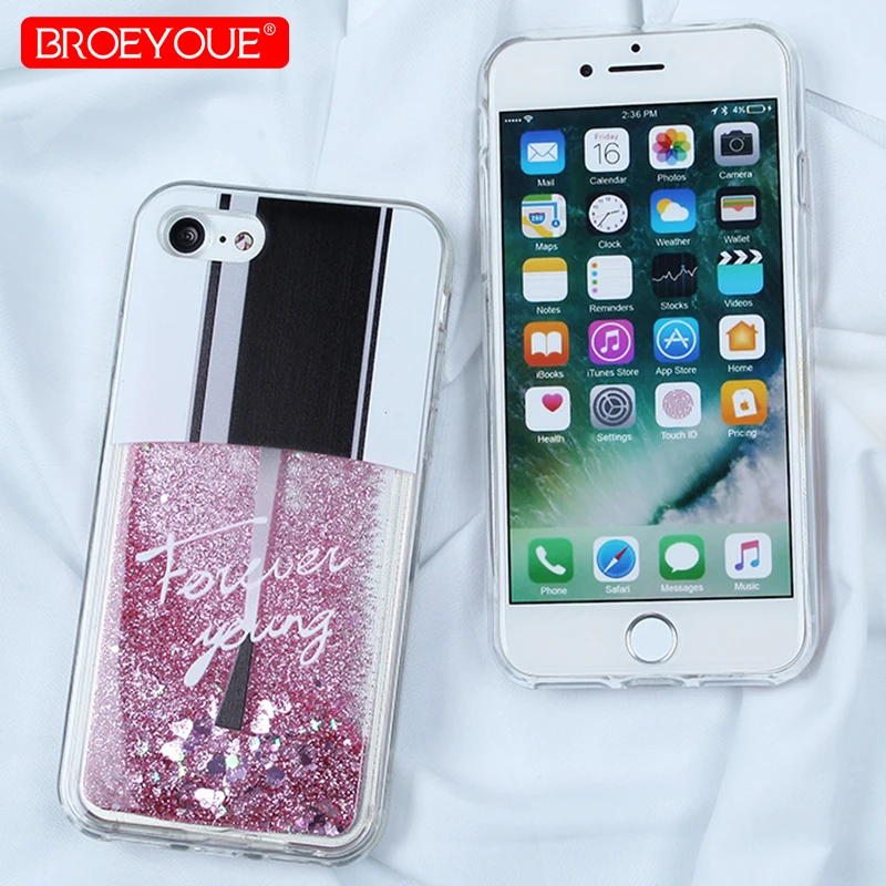 Жидкий чехол для телефона iPhone 7 8 Plus 6 S наклейки на ногти сердечки звезды