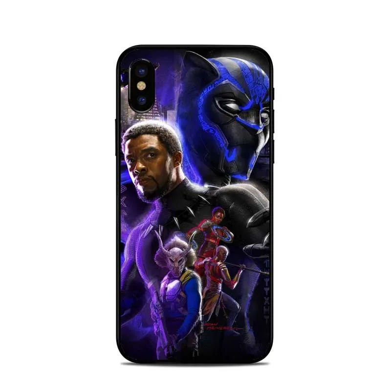 Комиксы marvel Черная пантера чехол для телефона iPhone X Капитан Америка мягкий ТПУ 5S 6
