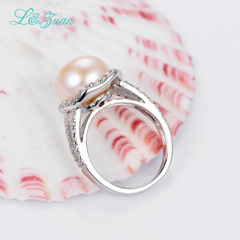 Кольцо из серебра 925 пробы с жемчугом 9 10 мм|gift gifts|gift christmasgift jewelry |