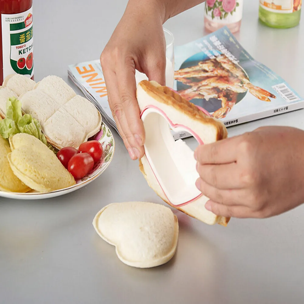 Новое поступление 2017 резак для сэндвичей в форме сердца хлеба печенья рельефное