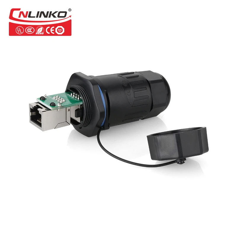 CNLINKO IP67 RJ45 разъем панель монтажная розетка водонепроницаемый 1/4 байонета и
