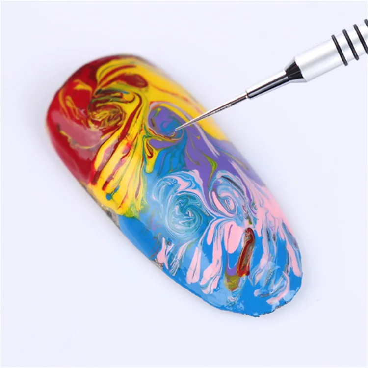 

ANGNYA 1pcs 16cm Metal Handle Slender Needle Nail Pen Nail Art Design Drawing Painting Pen Manicure DIY Tool Dotting Tools A144