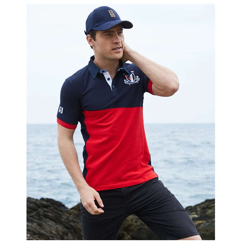 Fredd Marshall, новинка, Мужская рубашка поло, однотонная, поло, homme, повседневная, короткий рукав, топы для мужчин, пэчворк, хлопок, размера плюс, 022