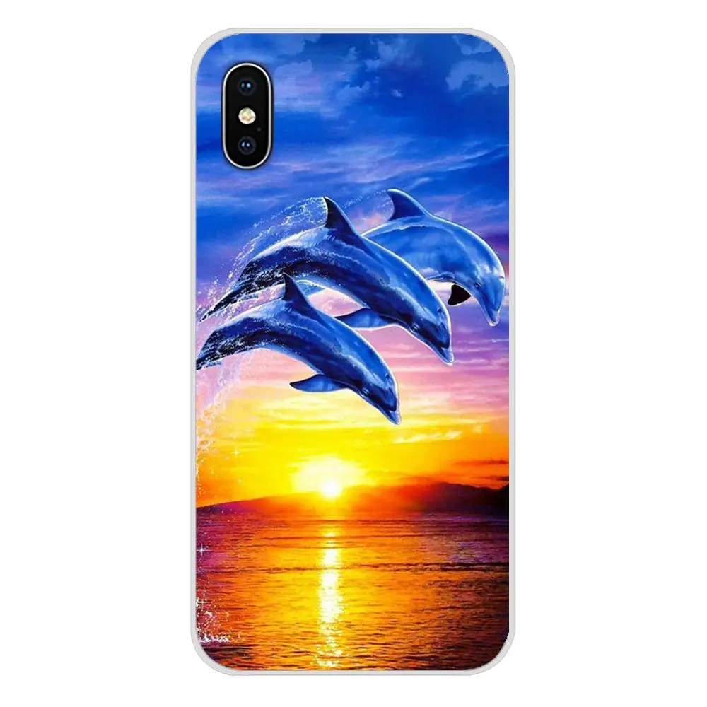 Прозрачный чехол из ТПУ для Xiaomi Redmi 4A S2 Note 3 3S 4 4X 5 Plus 6 7 6A Pro Pocophone F1 Ocean Dolphin Dance And Jumping|Чехлы-накладки| |