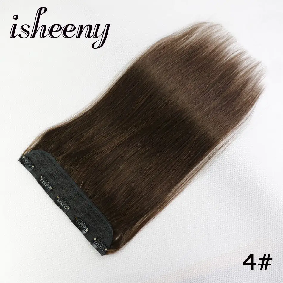 Isheeny, 14 дюймов, 18 дюймов, 22 дюйма, 1 шт., бразильские заколки для волос, Tic Tac, 5 клипов, remy, прямые волосы на заколках для наращивания