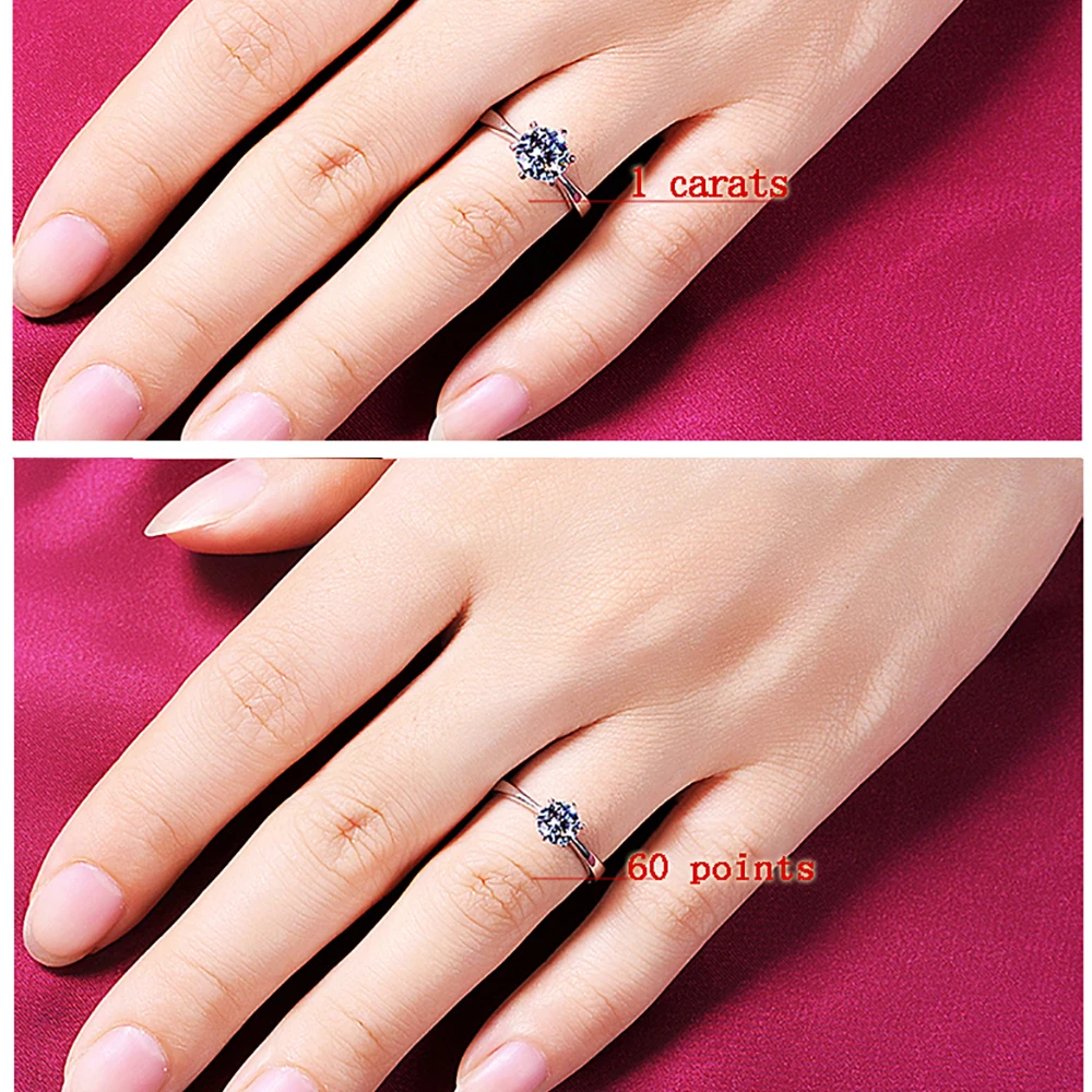 Anillo solitario 100% Soild 999 Jewellery de plata ley 2019 1.5ct Сона фианит AAAAA anillo де comproiso для женщин|Кольца|