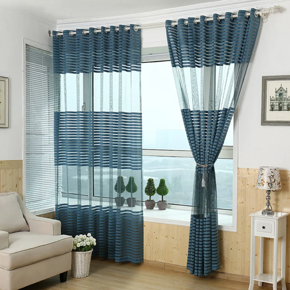 Жаккардовые занавески в полоску экран для пробивки дырок отделка спальни
