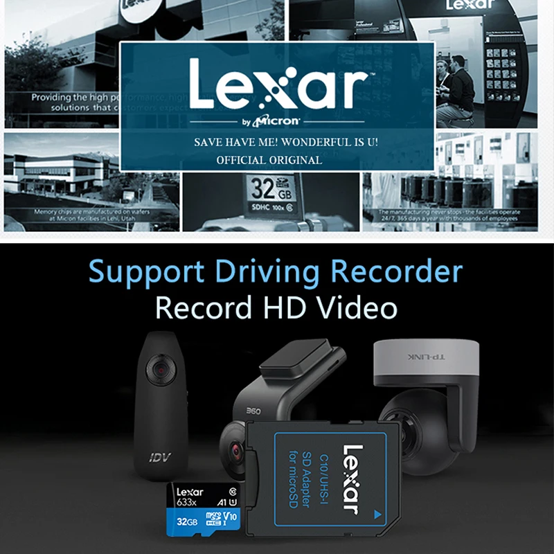 Lexar высокоскоростная Micro SD карта 32 Гб 64 128 ГБ 256 512 флэш память 95 м/с класс 10 633X tarjeta de