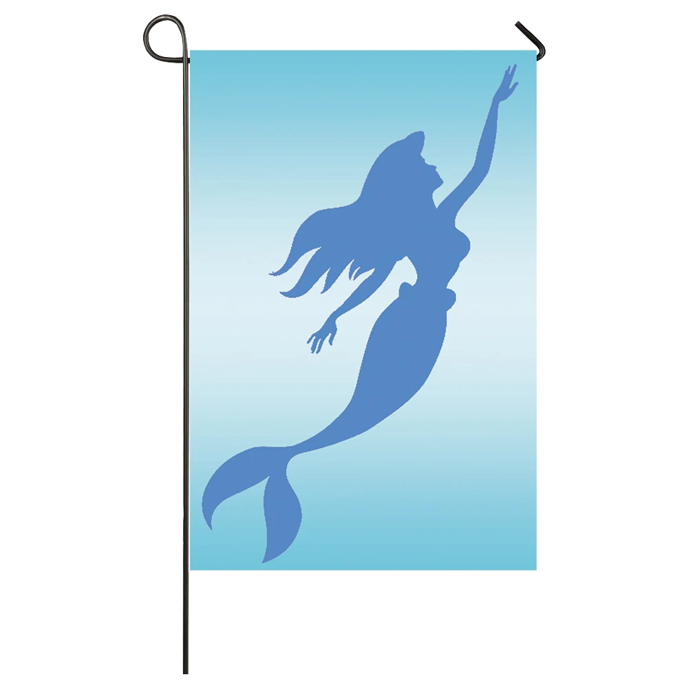 

Mermaid Garden Flag Home Decor Flags Happy Festival Household Hanging Flag