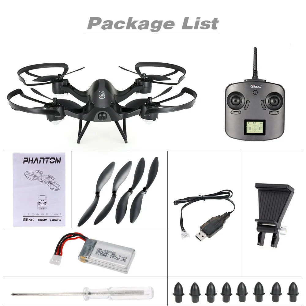 Gteng t905hw Wi Fi FPV системы Игрушечные лошадки 2.4 г 6 оси гироскопа 3D флип headles высота