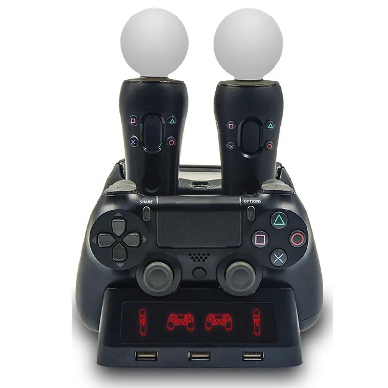 Зарядная Станция для PS Move Motion и PS4 контроллеров Playstation 4 Slim Pro зарядная подставка