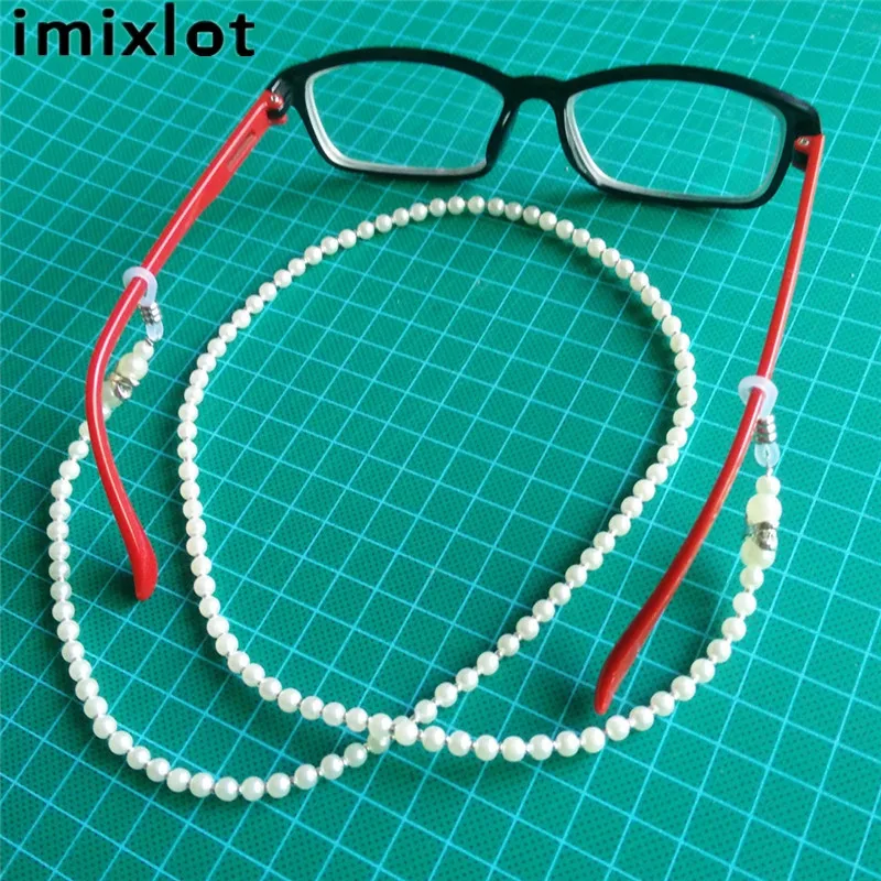 

imixlot Simulated Pearl Handmade Glasses Chain Hanging Beaded Lanyard Cord Holder Women Fashion Accessories