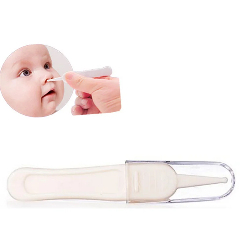 

1PC Color Newborn Safety Safe Care Infant Ear Nose Navel Plastic Tweezers Pincet Forceps Talheres Infantil Mamadeira Clips Pinza