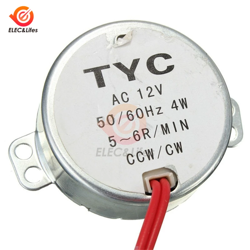 Синхронный двигатель TYC 50 5 6 электродвигатель CW/CCW 12 В переменного тока 220 240 50/60