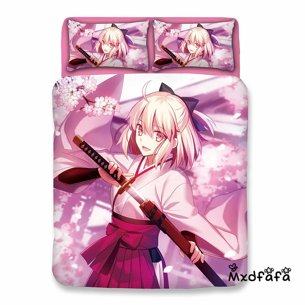 Комплект постельного белья с рисунком в стиле аниме Fate Grand Order выполнен