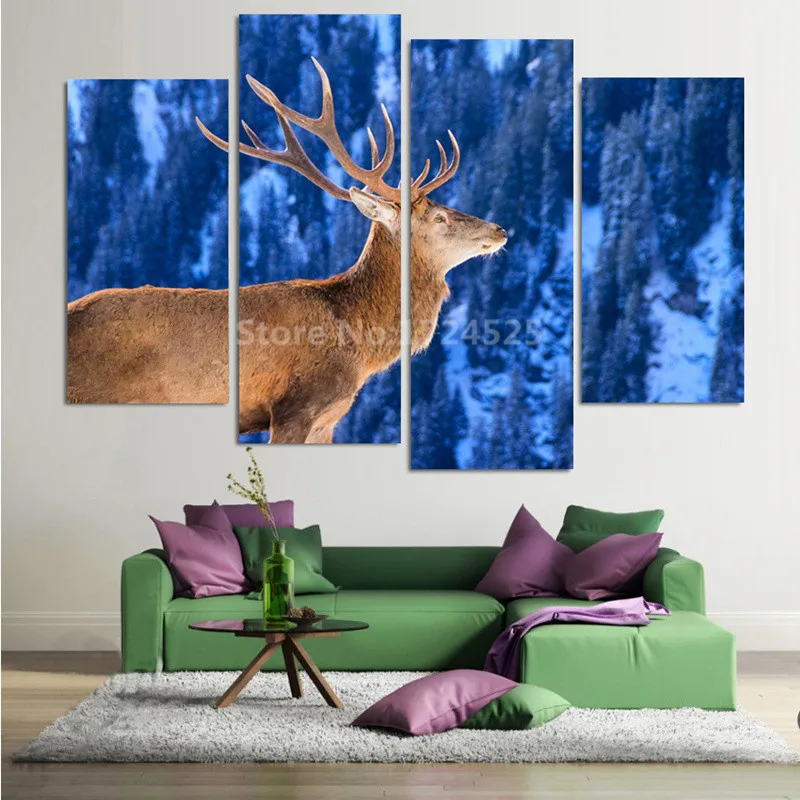 Акция 2017 современные декоративные картины с животными без рамки 4 шт. | Дом и сад