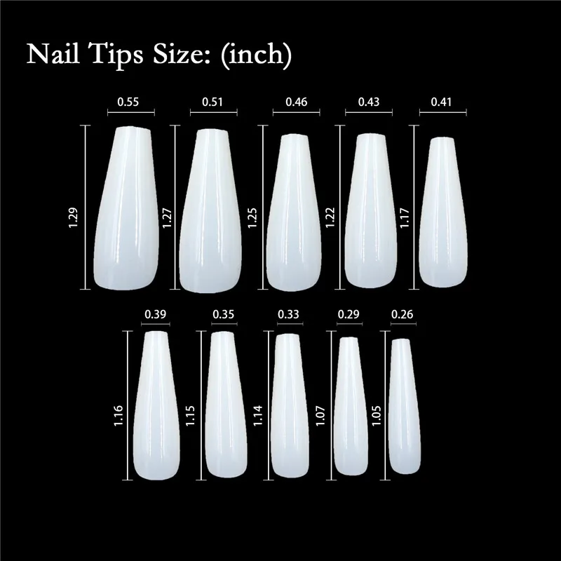 

500pcs Salon Nails Square Head Fake Nail Art Long Ballerina Faut Ongles Naturel Full Cover Manicure Acrylic Fake Nail Tips