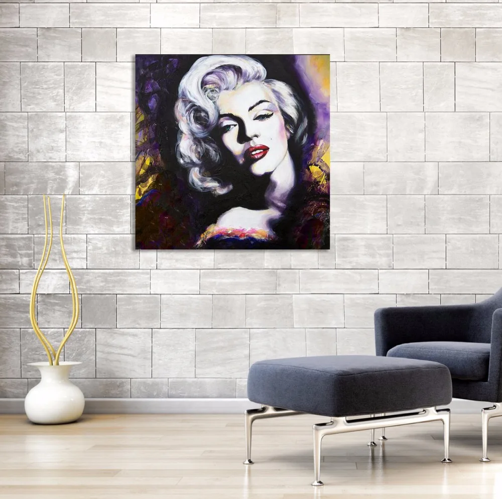 Paintings For Living Room Wall fashion home wall art Hand-painted Marilyn Monroe portrait . | Дом и сад