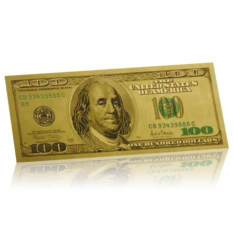 Золотая банкнота WR для украшения дома из фольги 100 долларов США|banknote|banknotes