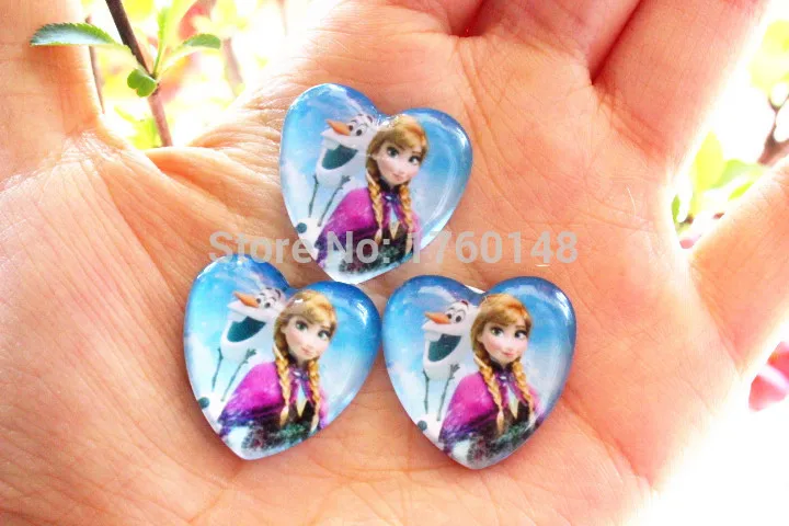 Сердце Анна Олаф Фигурка Кабошон Стекло Патч DIY Подвеска Украшение Сада Головные