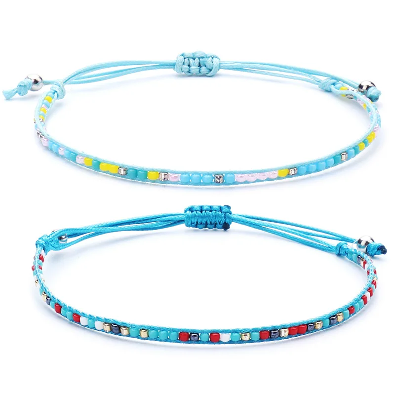 G.YCX Bohemia Multicolour Miyuki Delica Bracelet Femme Adjustable Bileklik Blue Thread Couple Matching Summer Jewelry | Украшения и