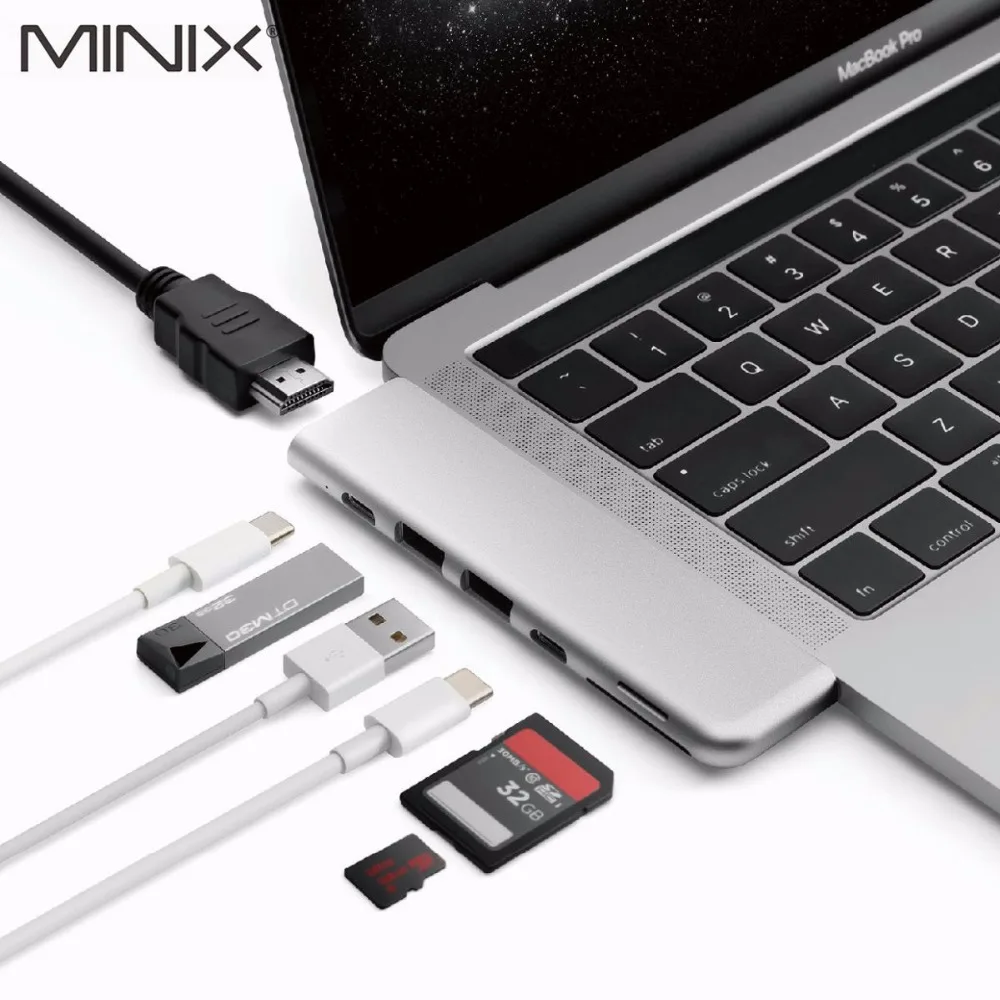 

Original MINIX NEO C-D Thunderbolt 3 USB-C Charging up to 5k 60Hz or two 4K60Hz Multiport Adapter HDMI-compatible for MacBookPro