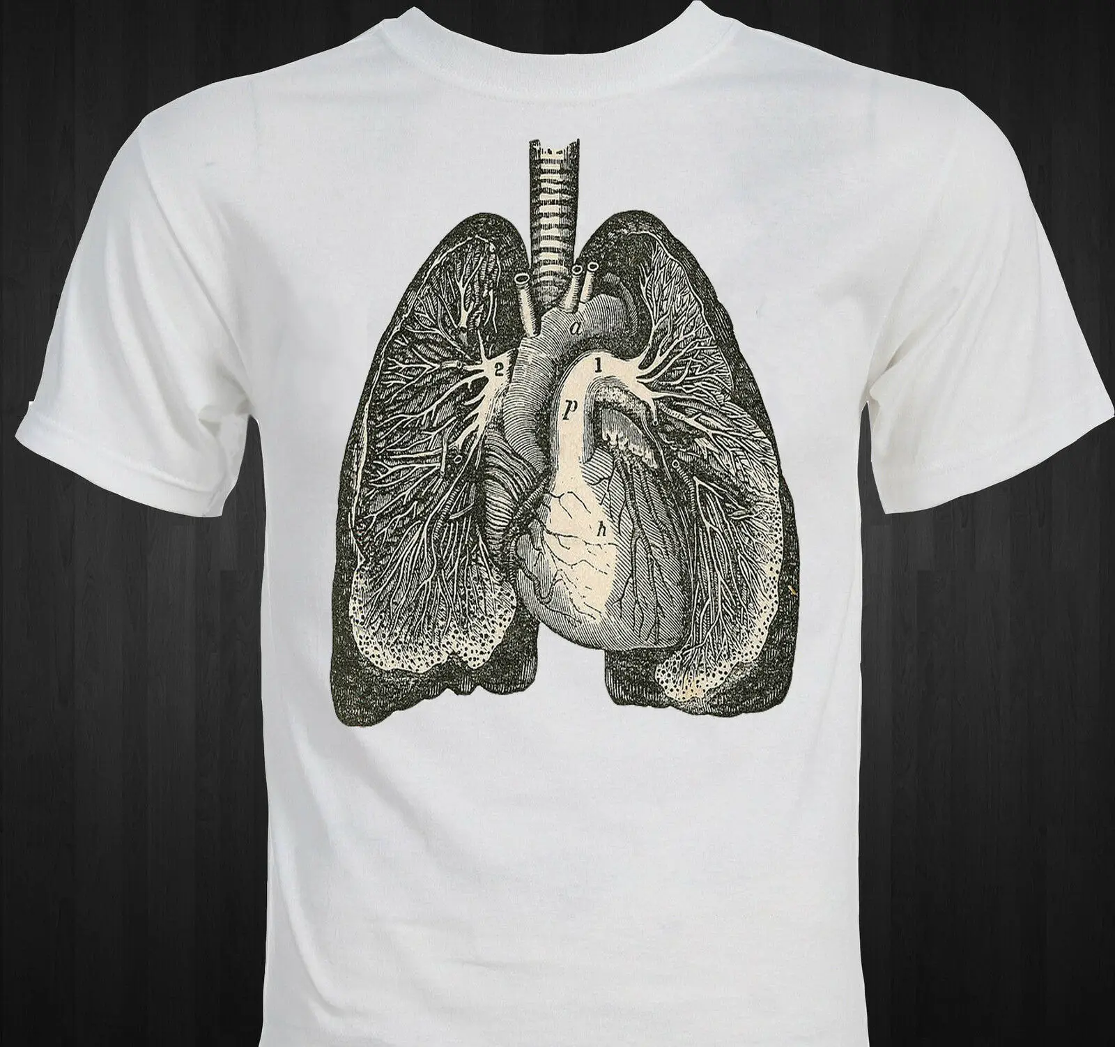 

Lungs Anatomy - Vintage Drawing T-Shirt Fashion 2019 O-Neck Casual High Quality Casual Tee Shirts