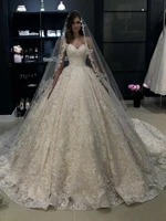 ensotek new muslim arabic wedding dresses 2019 vintage sweetheart ball gown lace wedding gowns bride dress vestidos